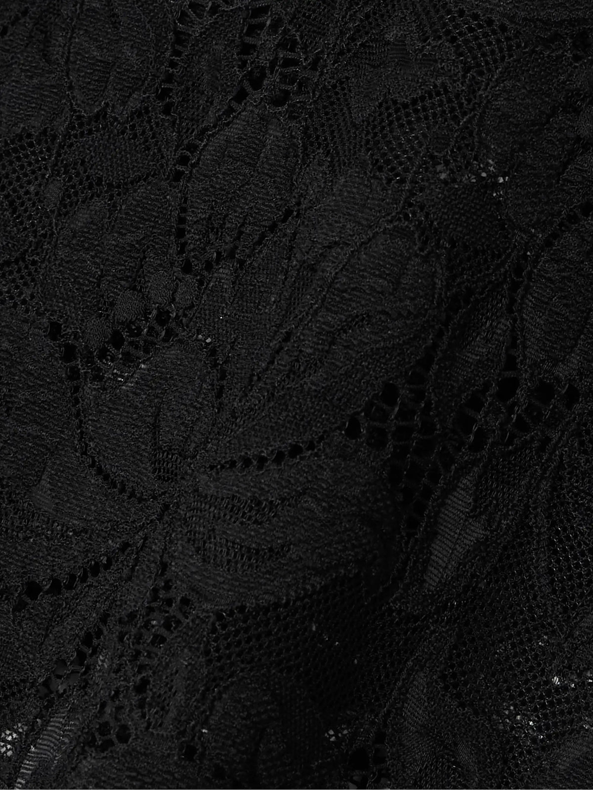 Cropped Scalloped Stretch-lace Top