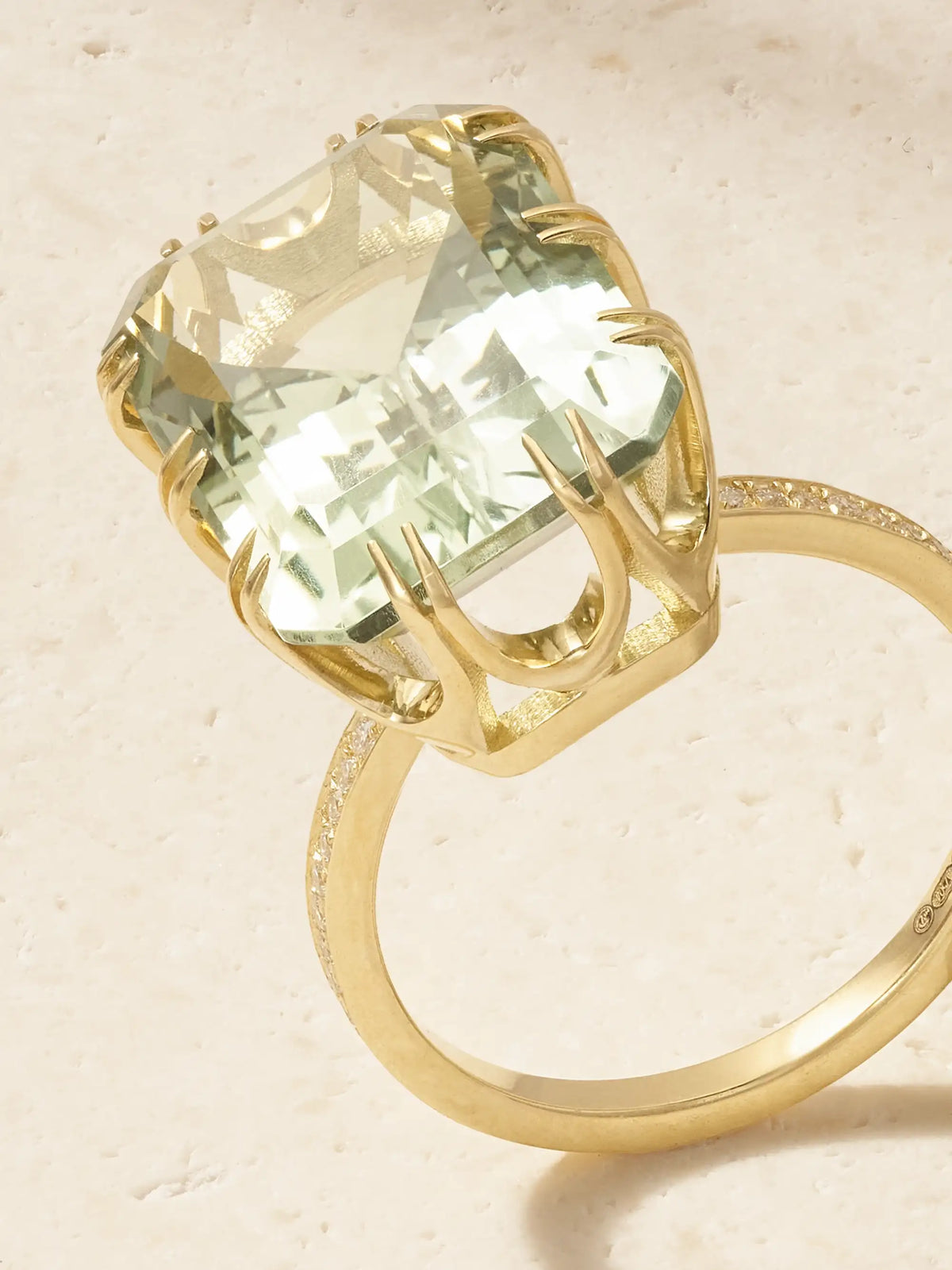 Solitaire 18-karat Gold, Amethyst And Diamond Ring