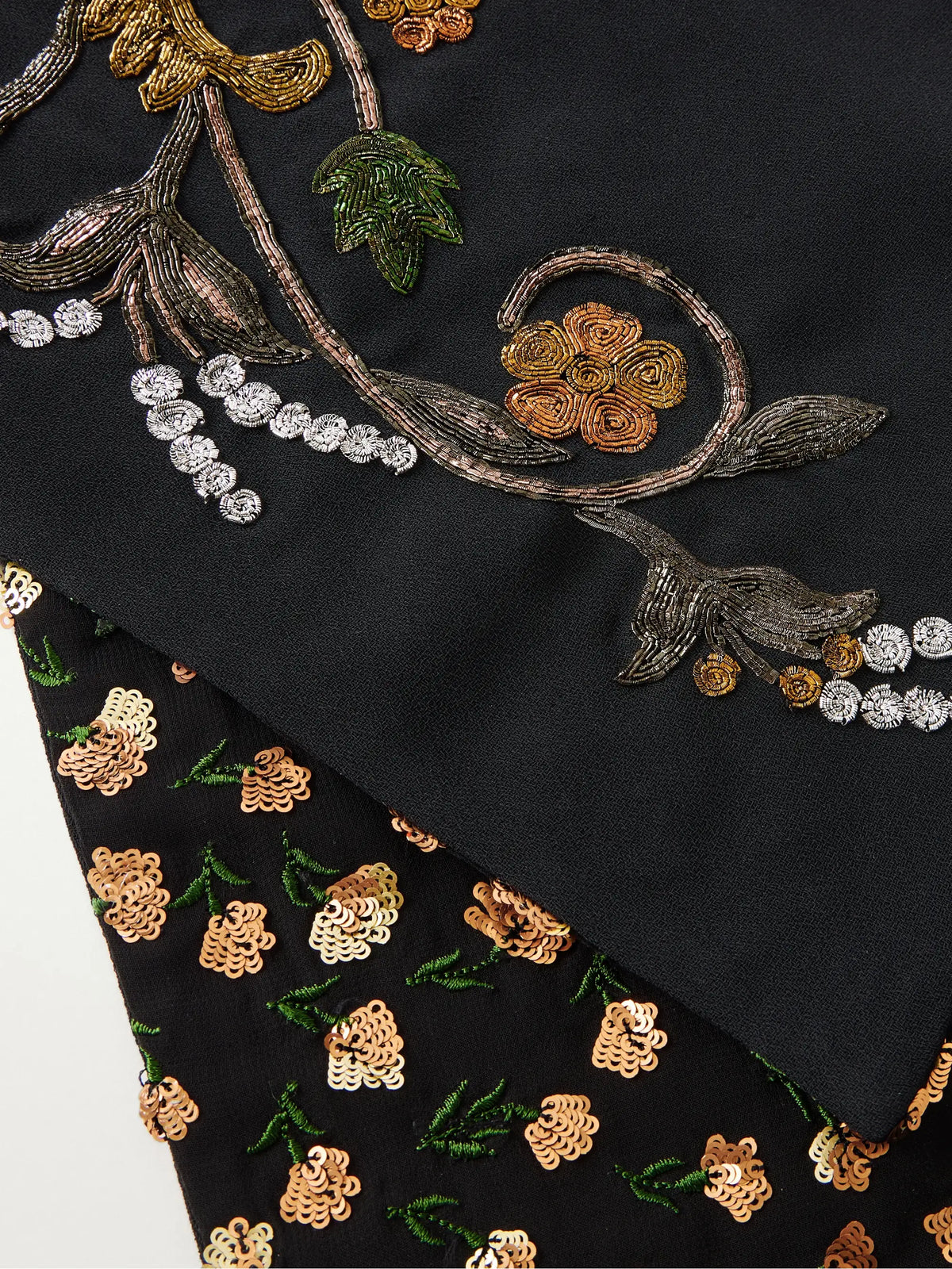 Dries Van Noten Sequin-embellished Embroidered Crepe Scarf