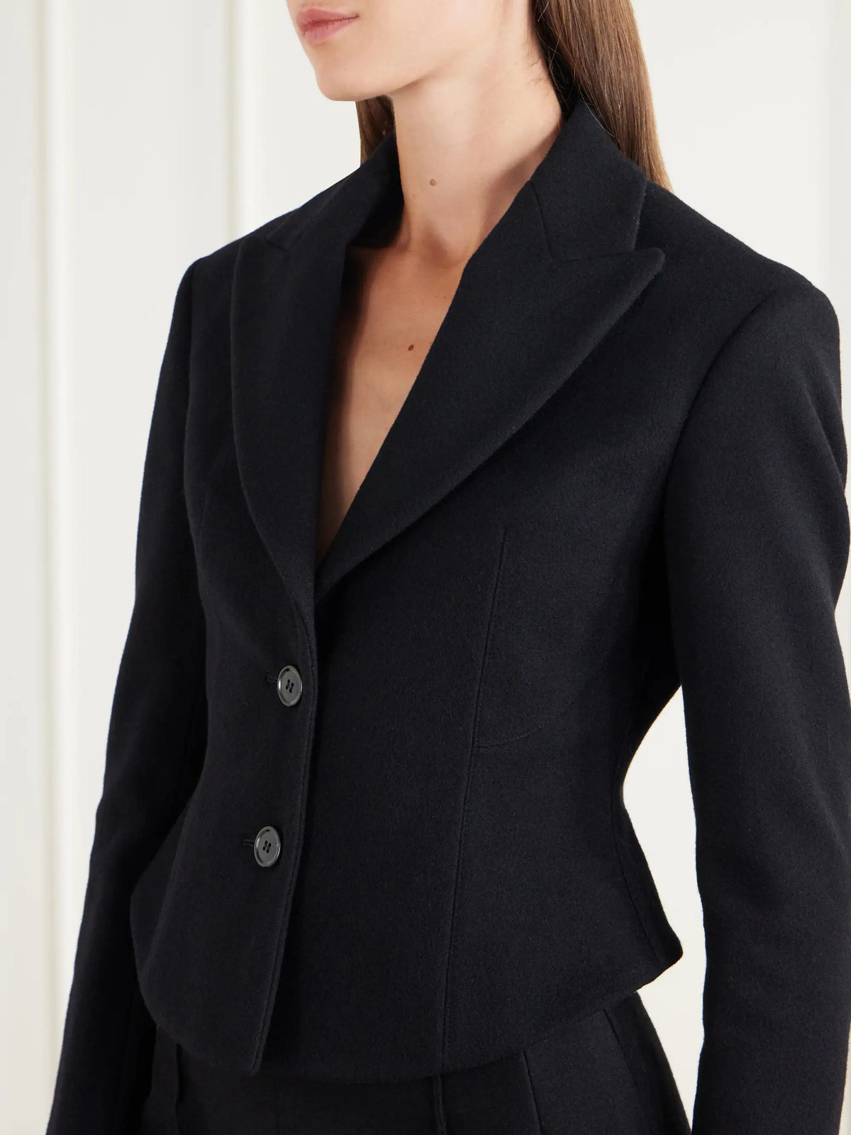 Alaïa Cropped Wool-felt Blazer