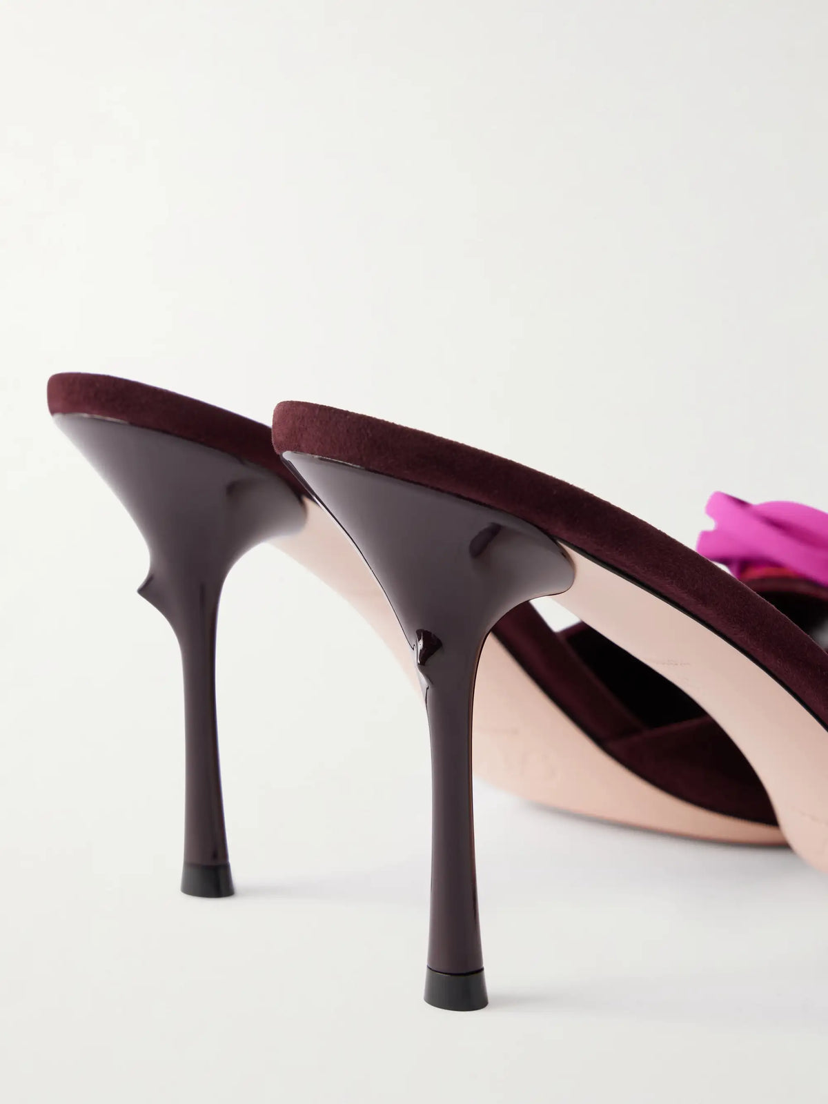 Epine Rose 85 Floral-appliquéd Suede Mules