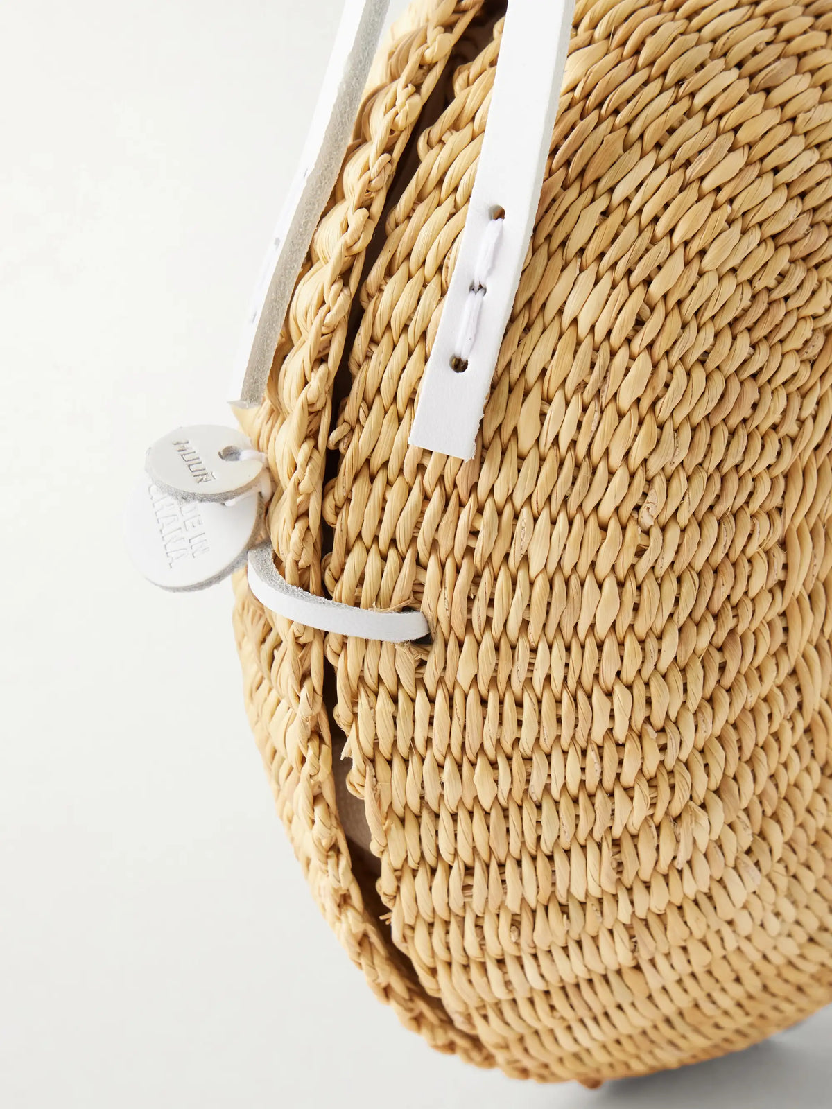 Talata Mini Leather-trimmed Raffia Bag