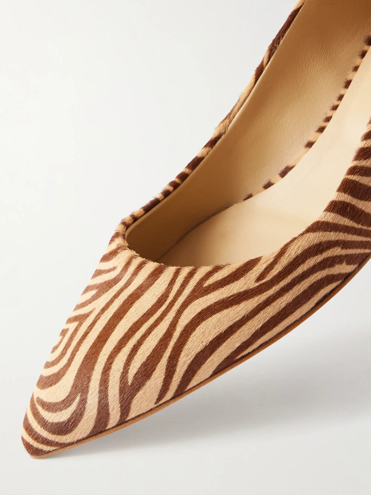 The Kitty Zebra-print Leather Pumps