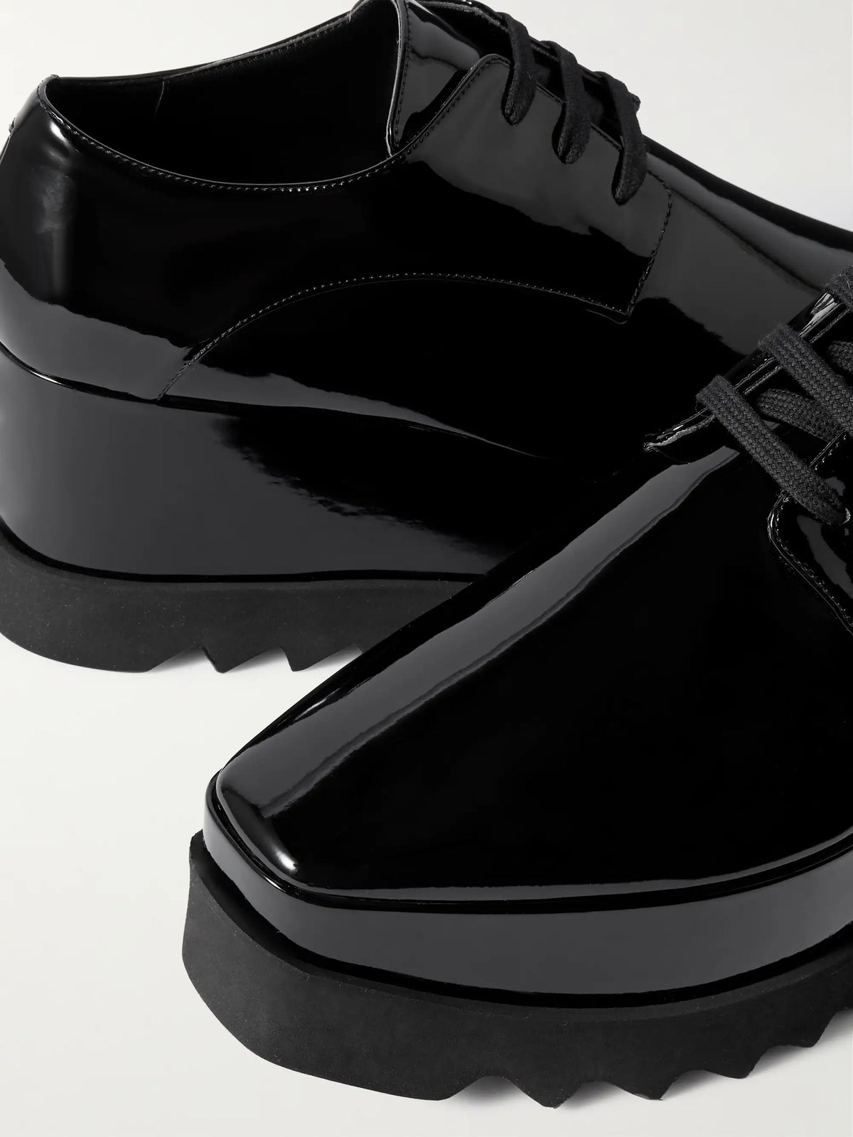 Elyse Vegetarian Patent-leather Platform Brogues