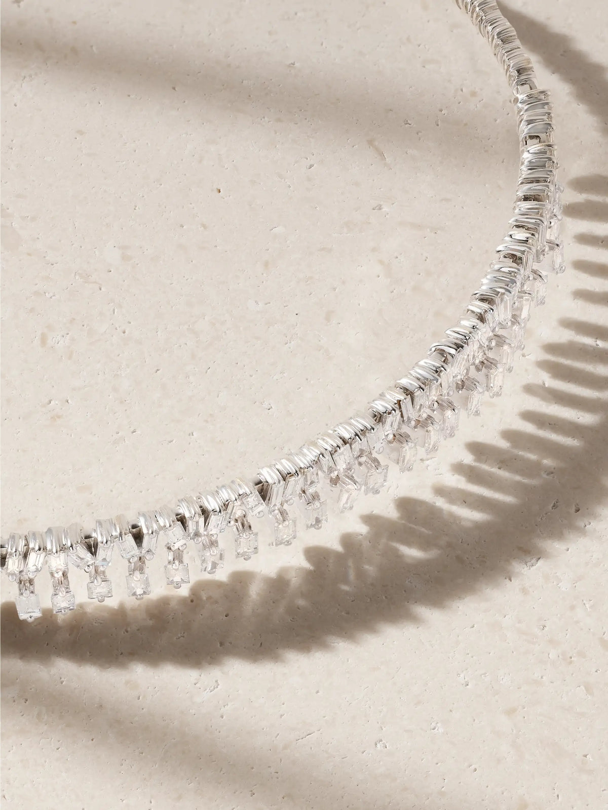 Suzanne Kalan 18-karat White Gold Diamond Necklace