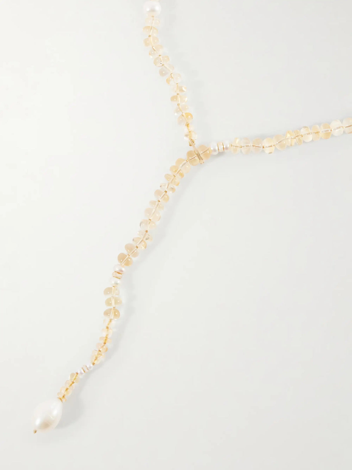 Solstice Sautoir 14-karat Gold, Pearl And Citrine Beaded Necklace