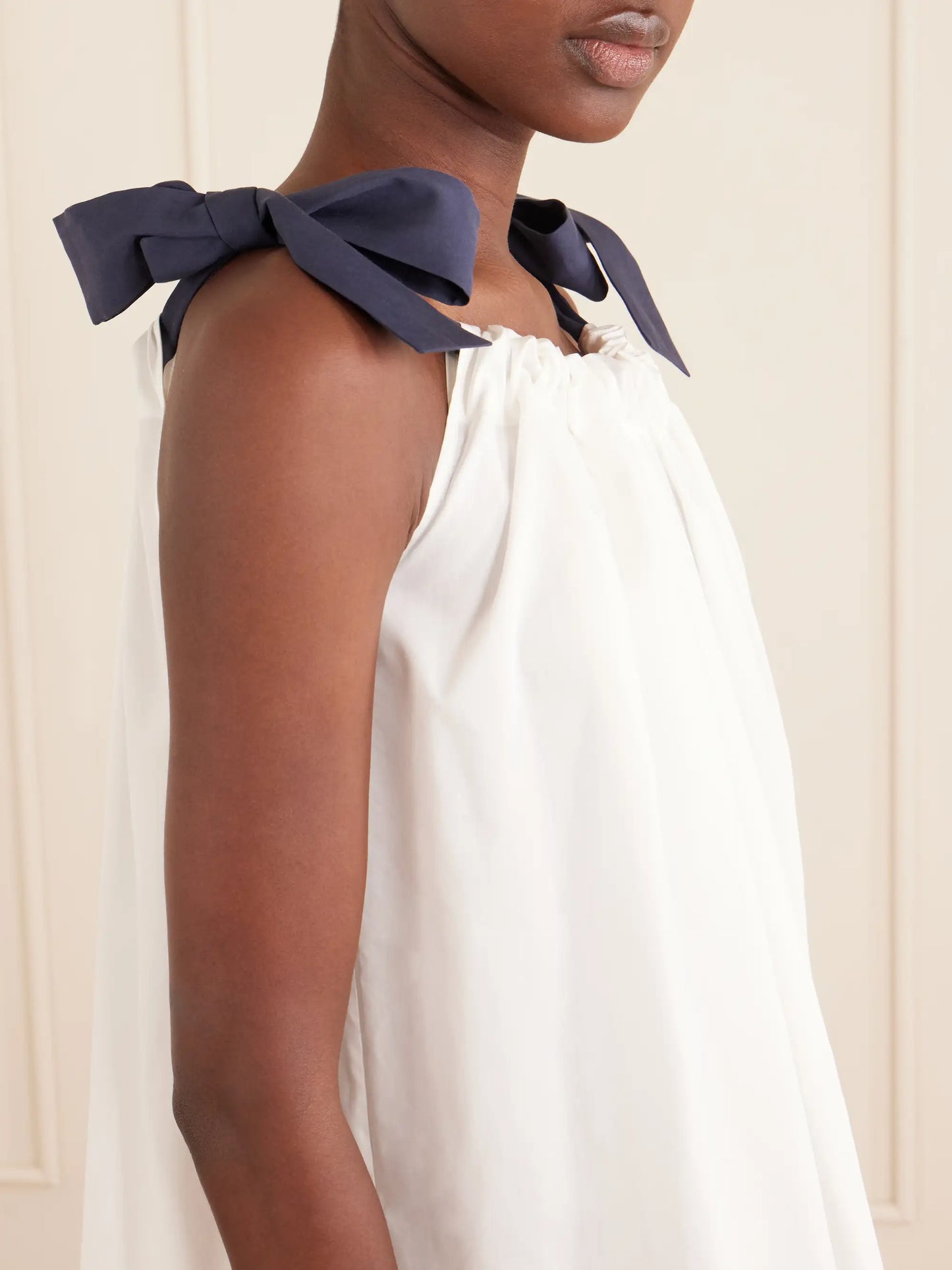 Two-tone Cotton-poplin Maxi Dress