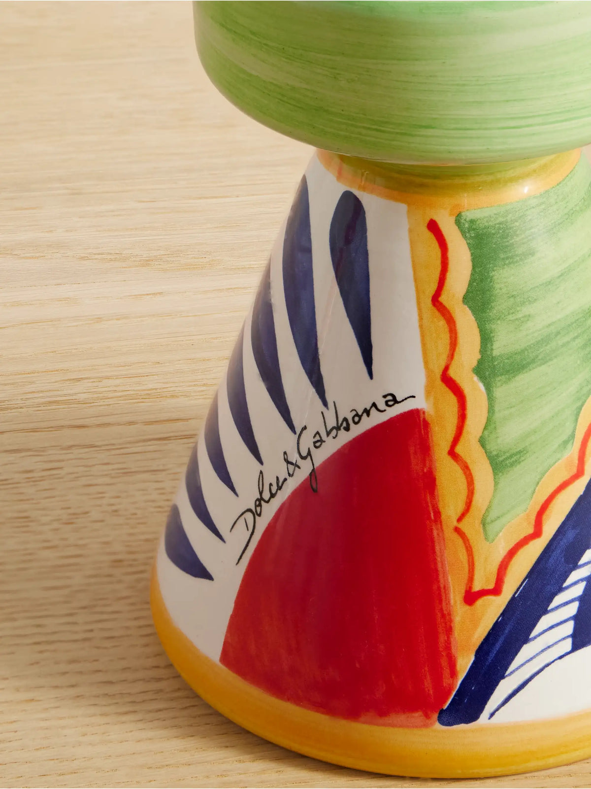Painted Ceramic Candleholder