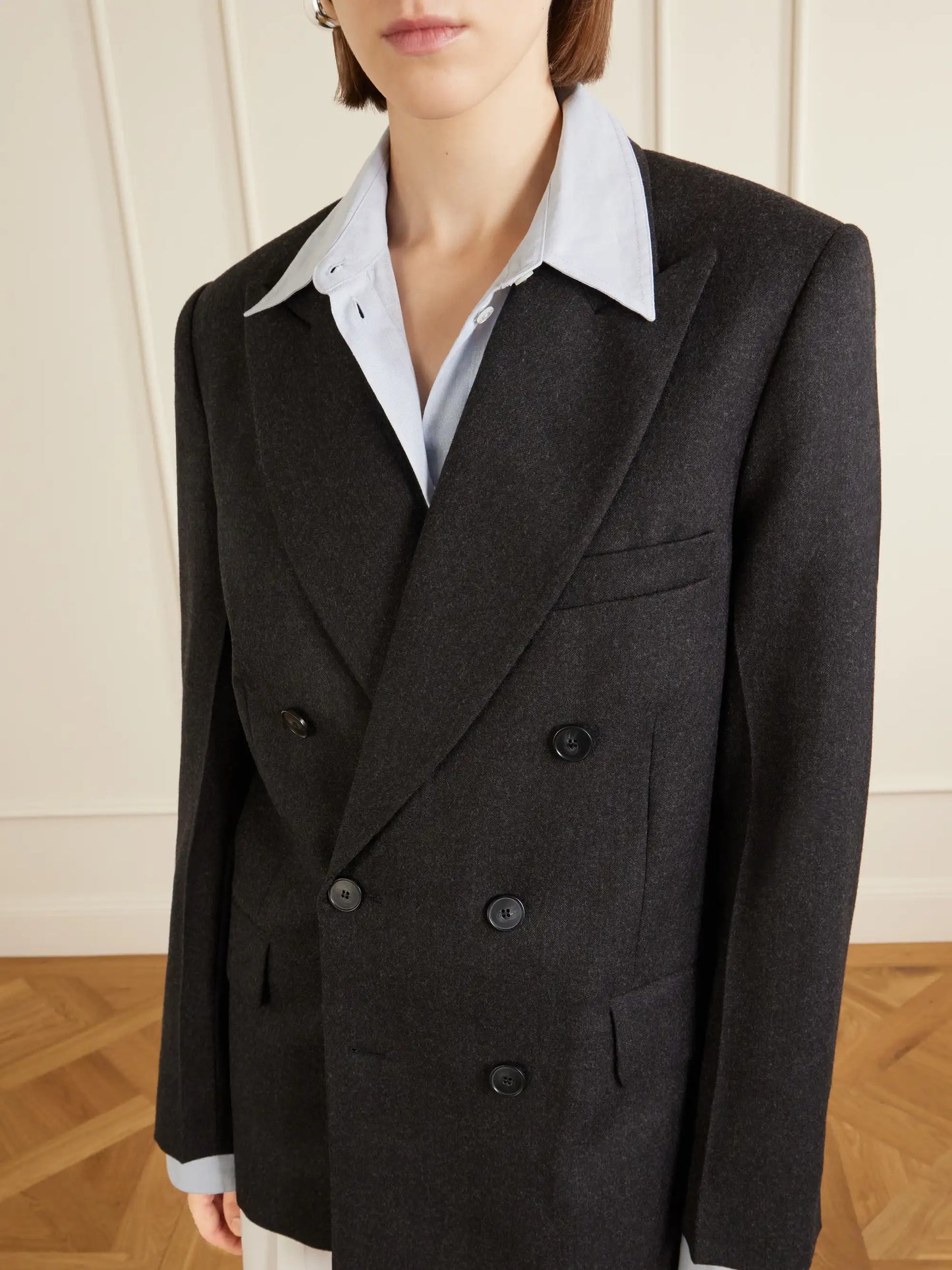 Beatrice Double-breasted Wool Blazer