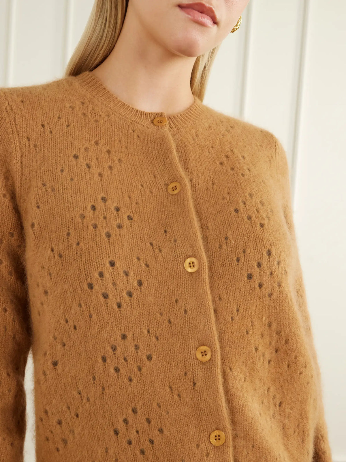 FRAME The Cashmere Airy Teddy Cardi Wool And Cashmere-blend Cardigan