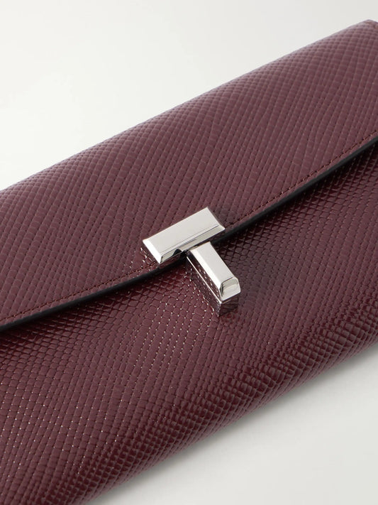 TOTEME T-lock Plamellato Patent-leather Wallet