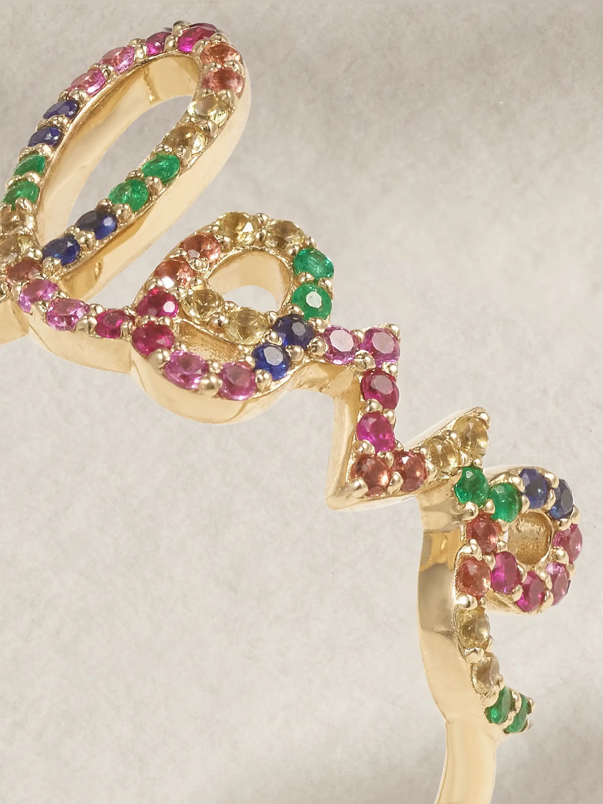 Large Love 14-karat Gold Multi-stone Ring