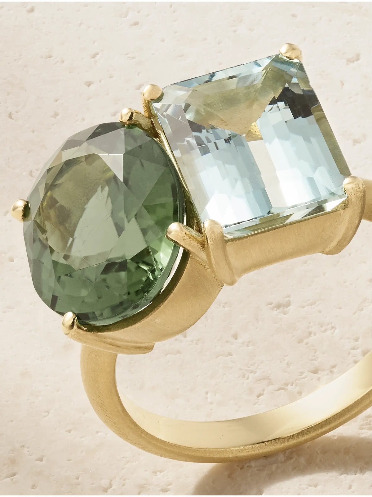 Gemmy Gem 18-karat Gold, Tourmaline And Aquamarine Ring
