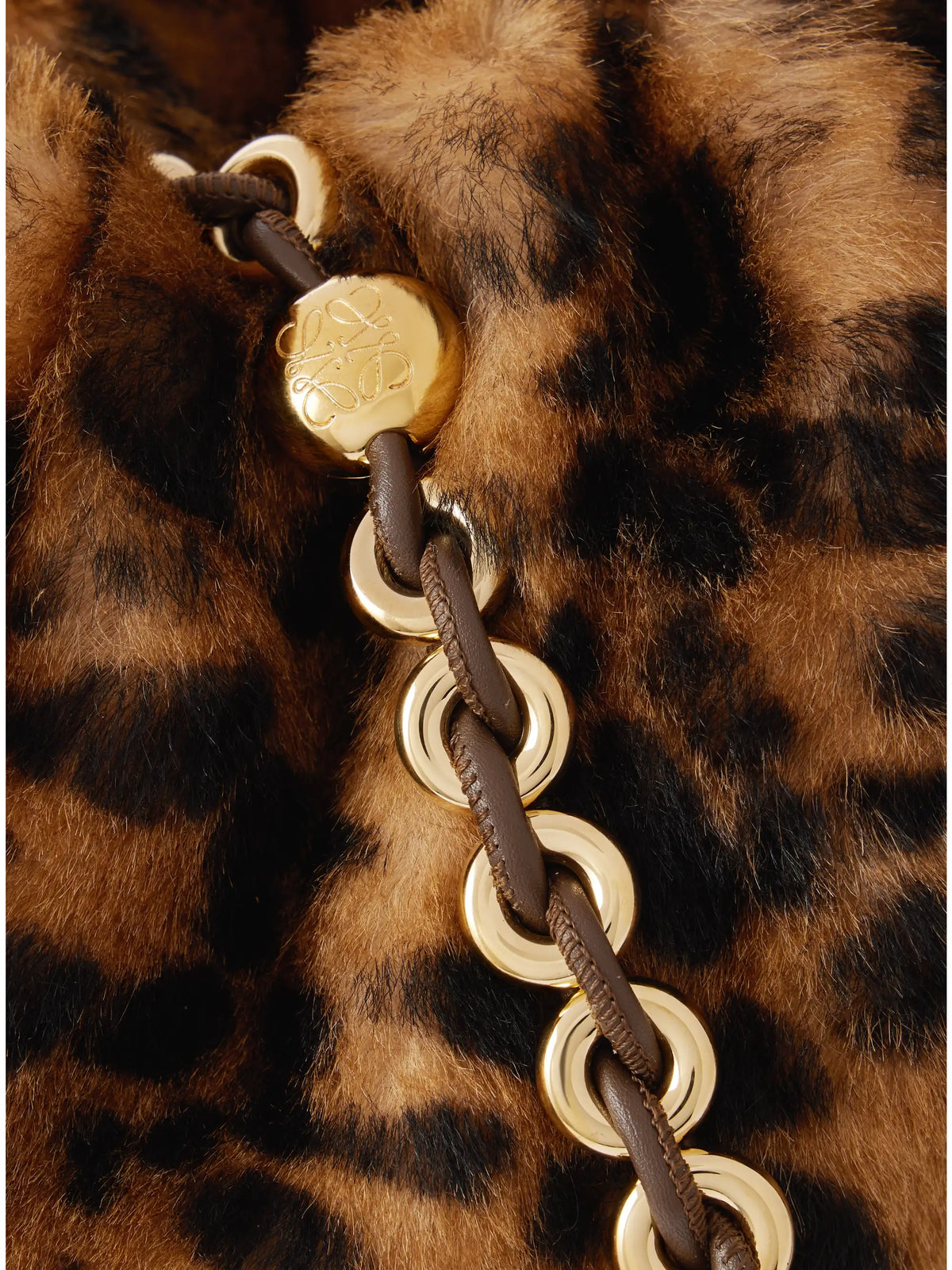 Flamenco Medium Leather-trimmed Leopard-print Shearling Clutch