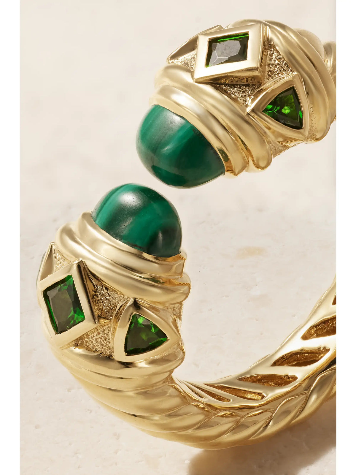 Renaissance 18-karat Gold, Malachite And Diopside Ring