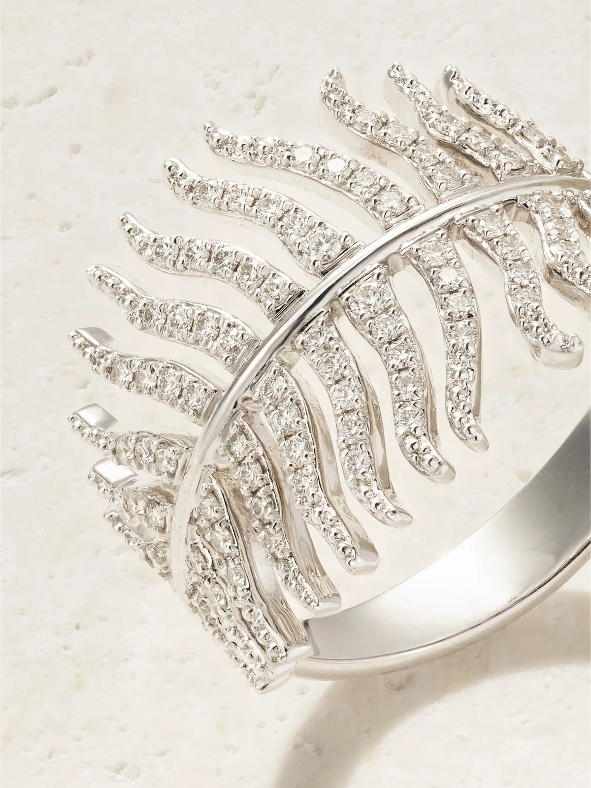 Feather 18-karat White Gold Diamond Ring