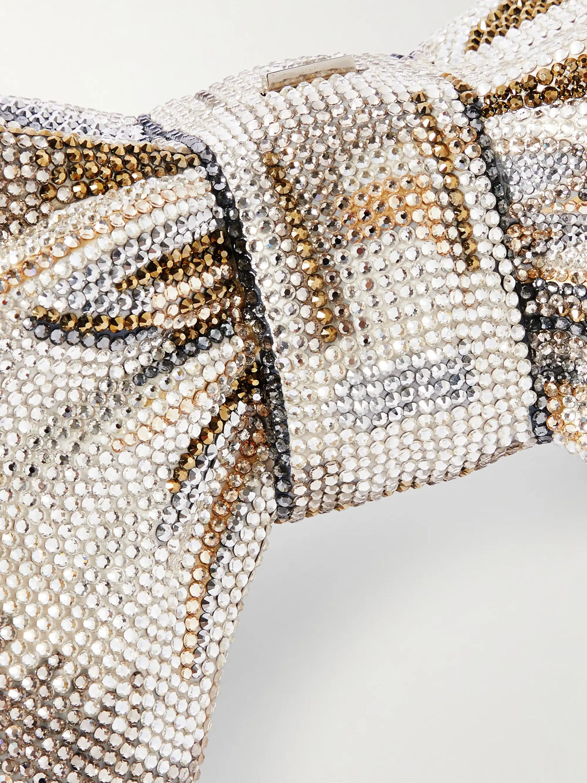 Bow Just For You Crystal-embellished Silver-tone Clutch