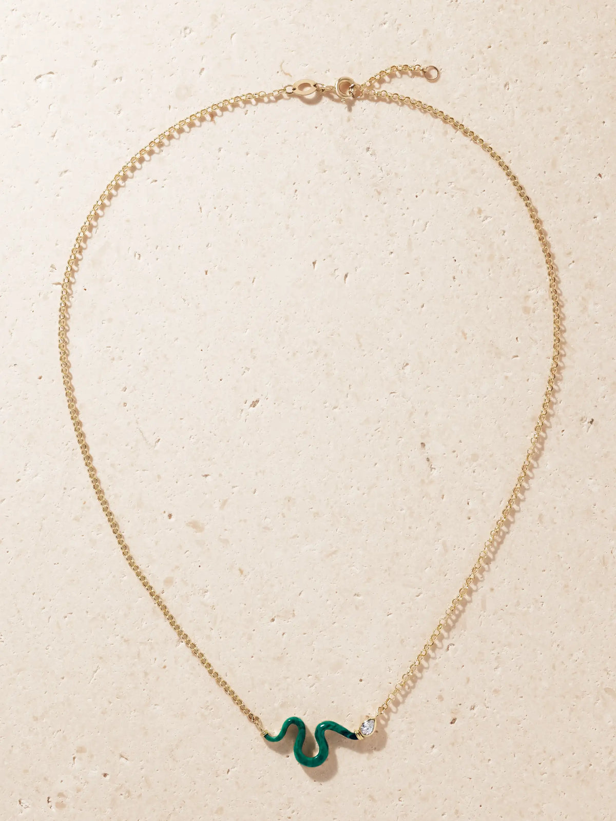 Boa 18-karat Gold, Malachite And Diamond Necklace