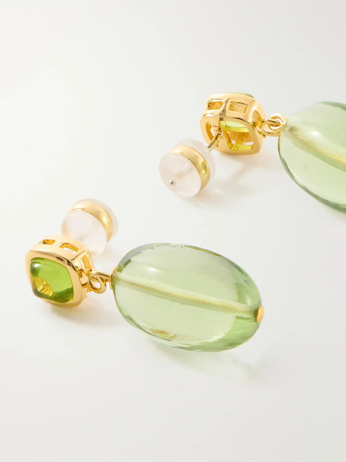 Lizzie Fortunato Verdant Gold-plated Glass And Quartz Earrings
