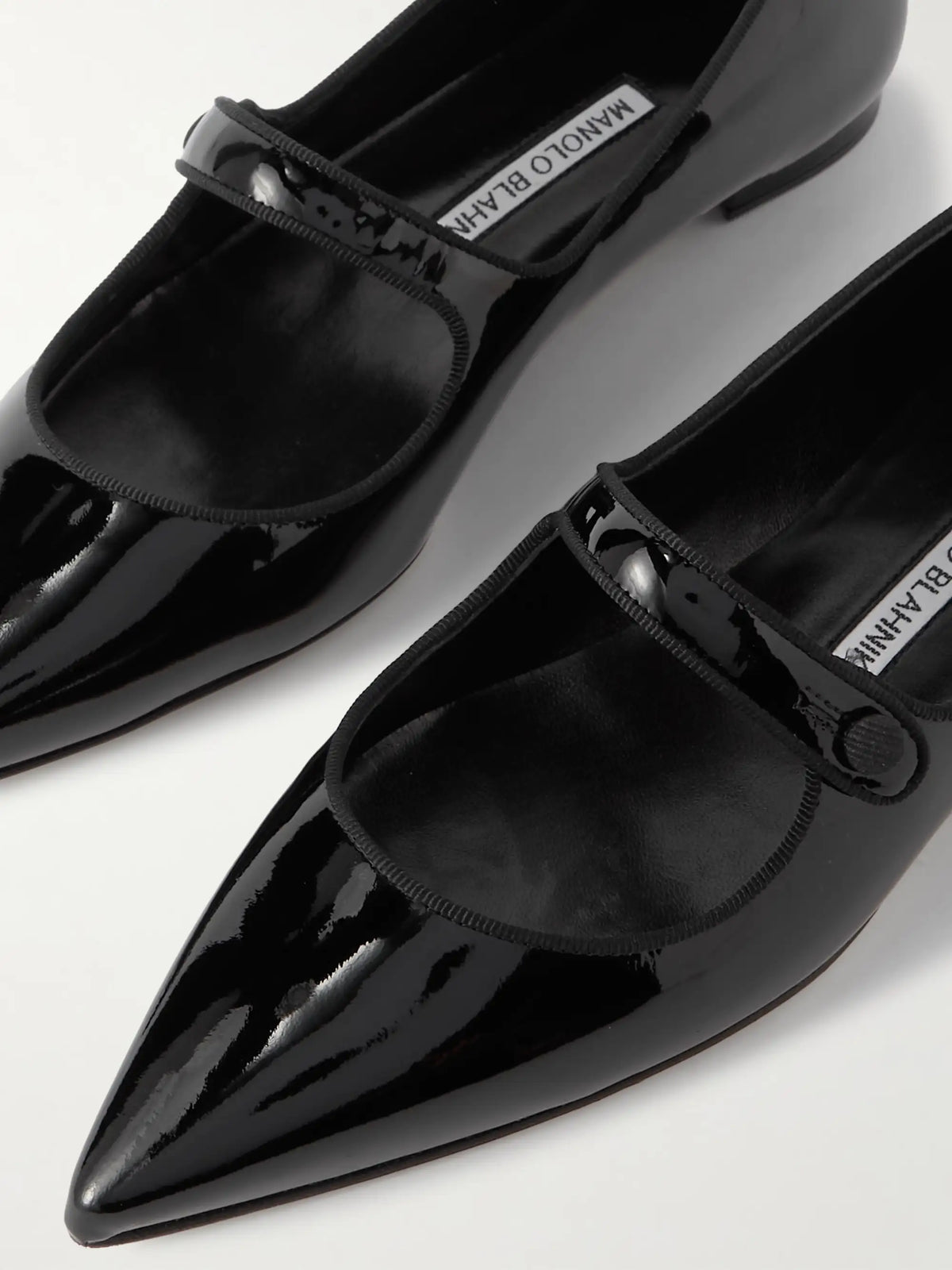 Campari Grosgrain-trimmed Patent-leather Ballet Flats