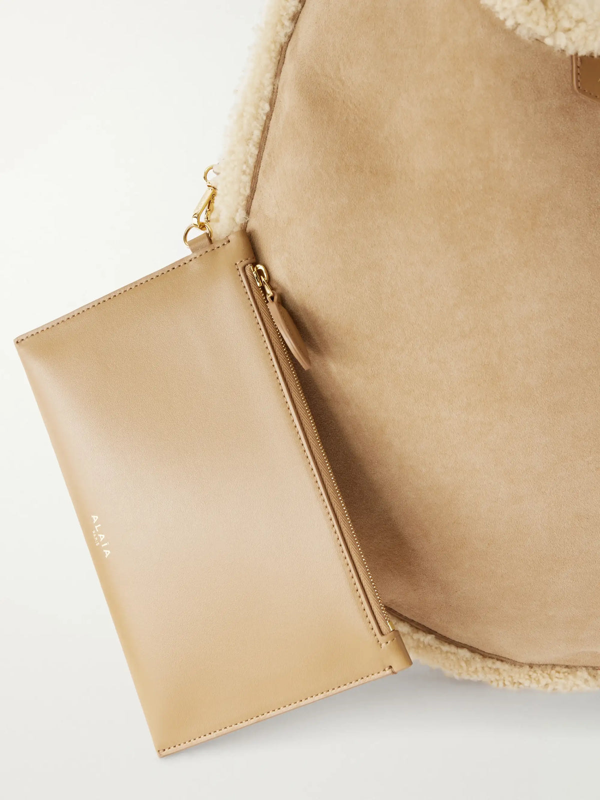 Alaïa One Piece Medium Merino Shearling Shoulder Bag