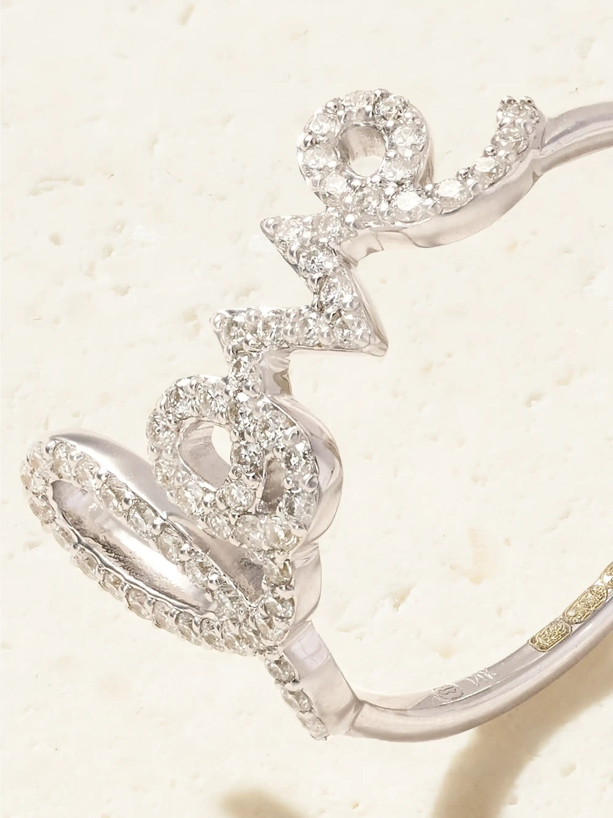 Love Script 14-karat White Gold Diamond Ring