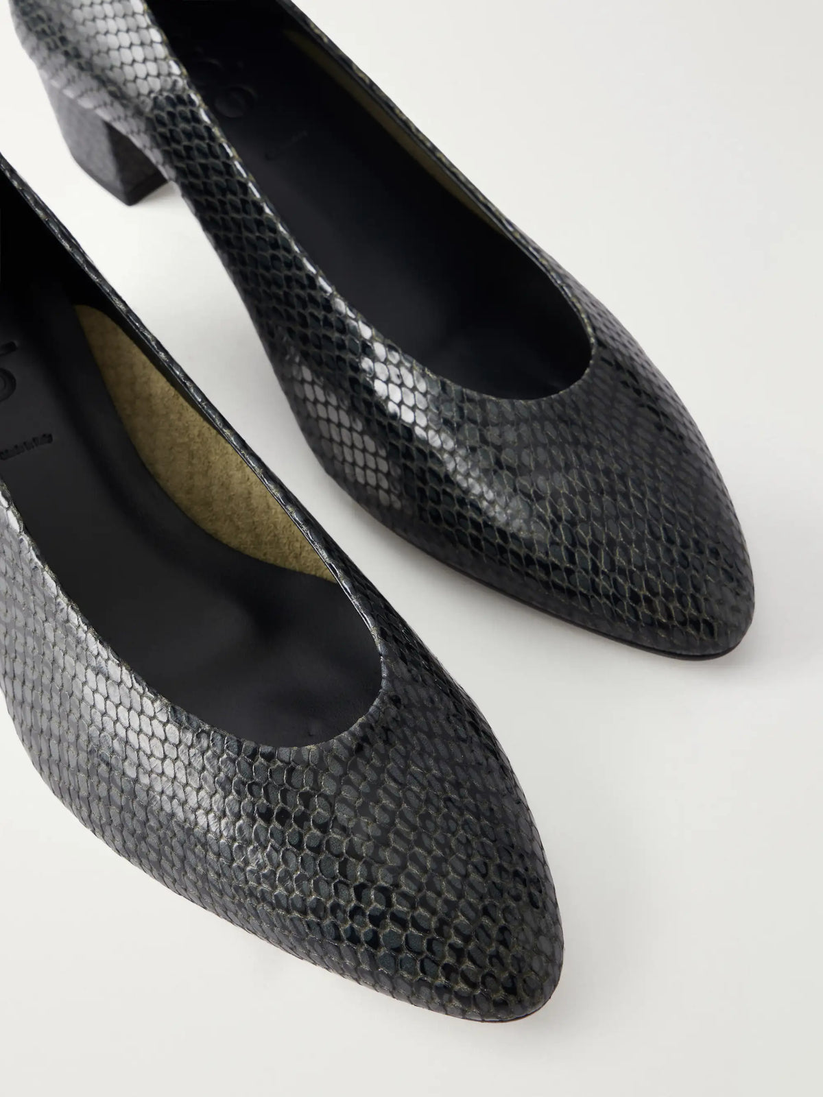 Aeyde Helia 35 Snake-effect Leather Pumps