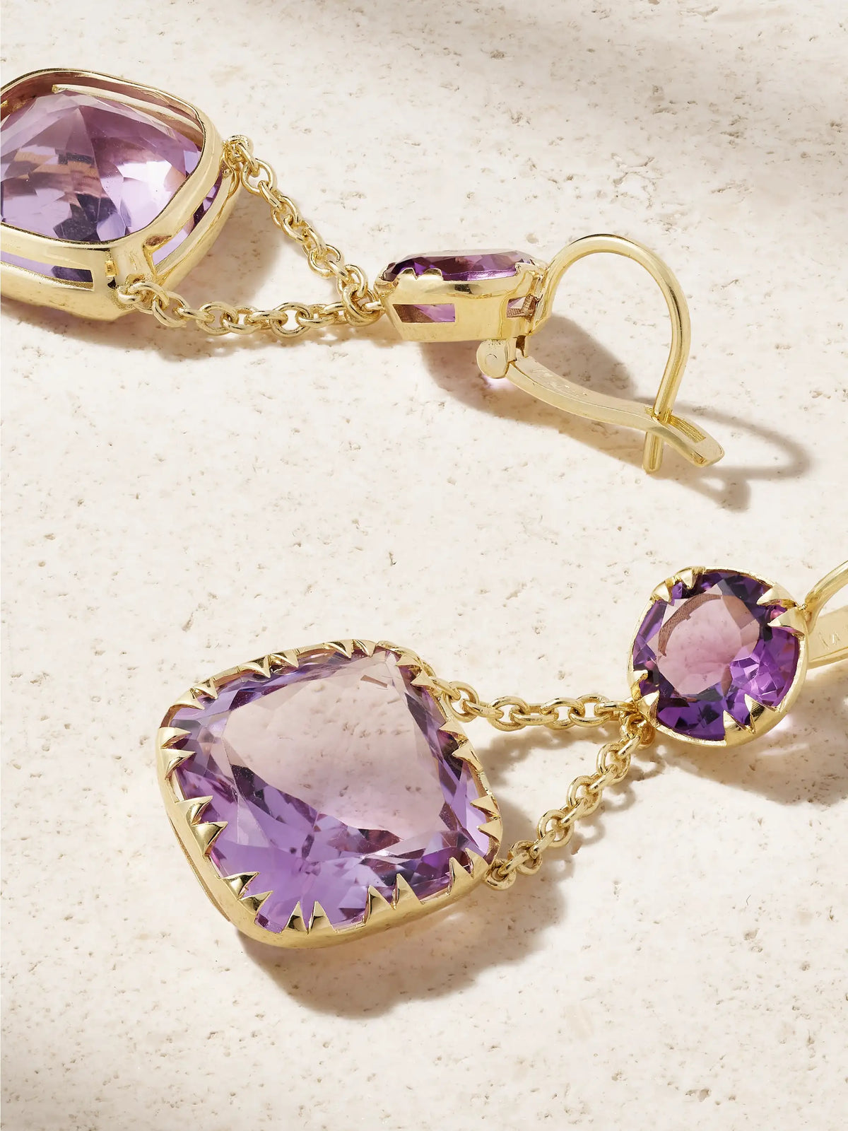 Crown 18-karat Gold Amethyst Earrings