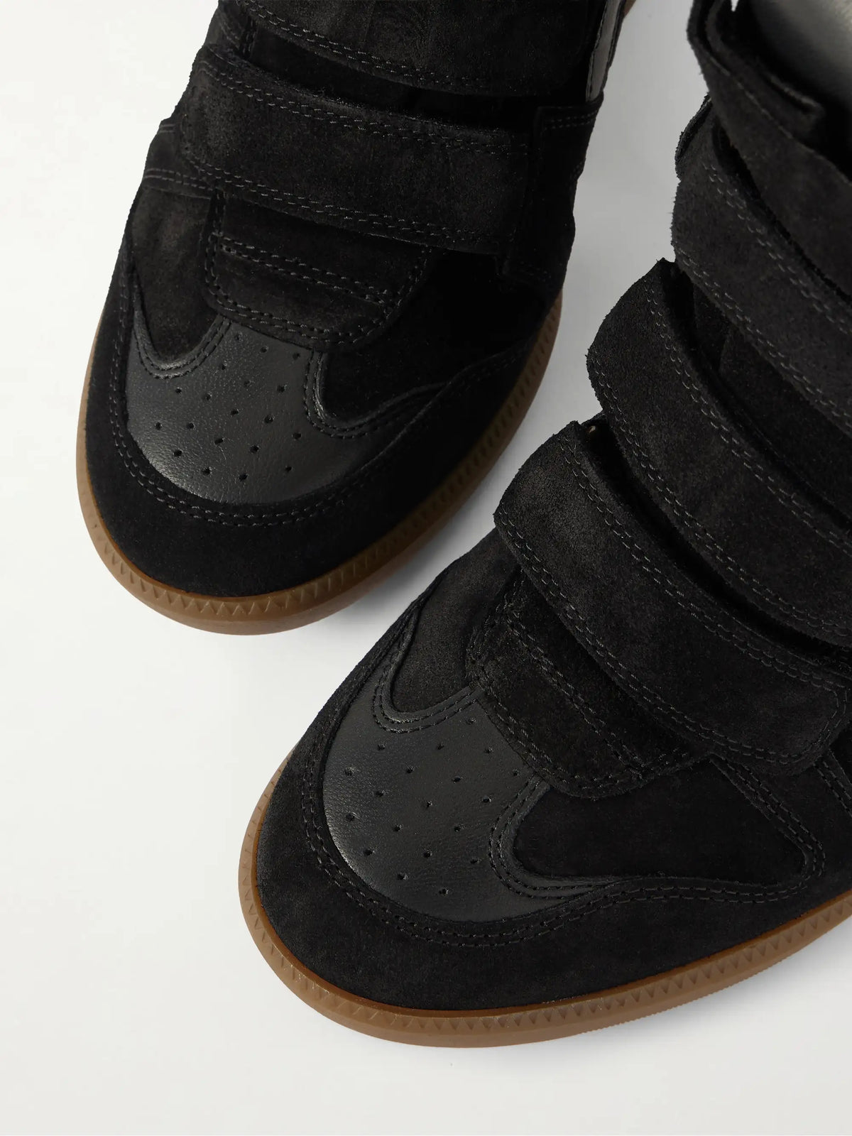 Bekett Leather-trimmed Suede High-top Wedge Sneakers