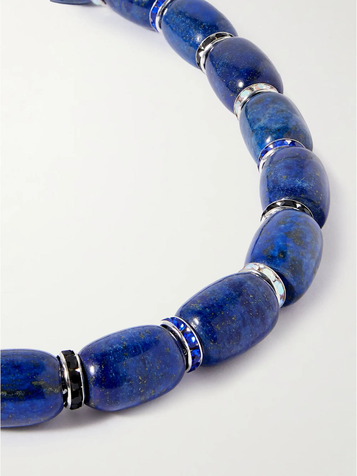 Donna Rhodium-plated, Lapis Lazuli, Crystal And Enamel Necklace