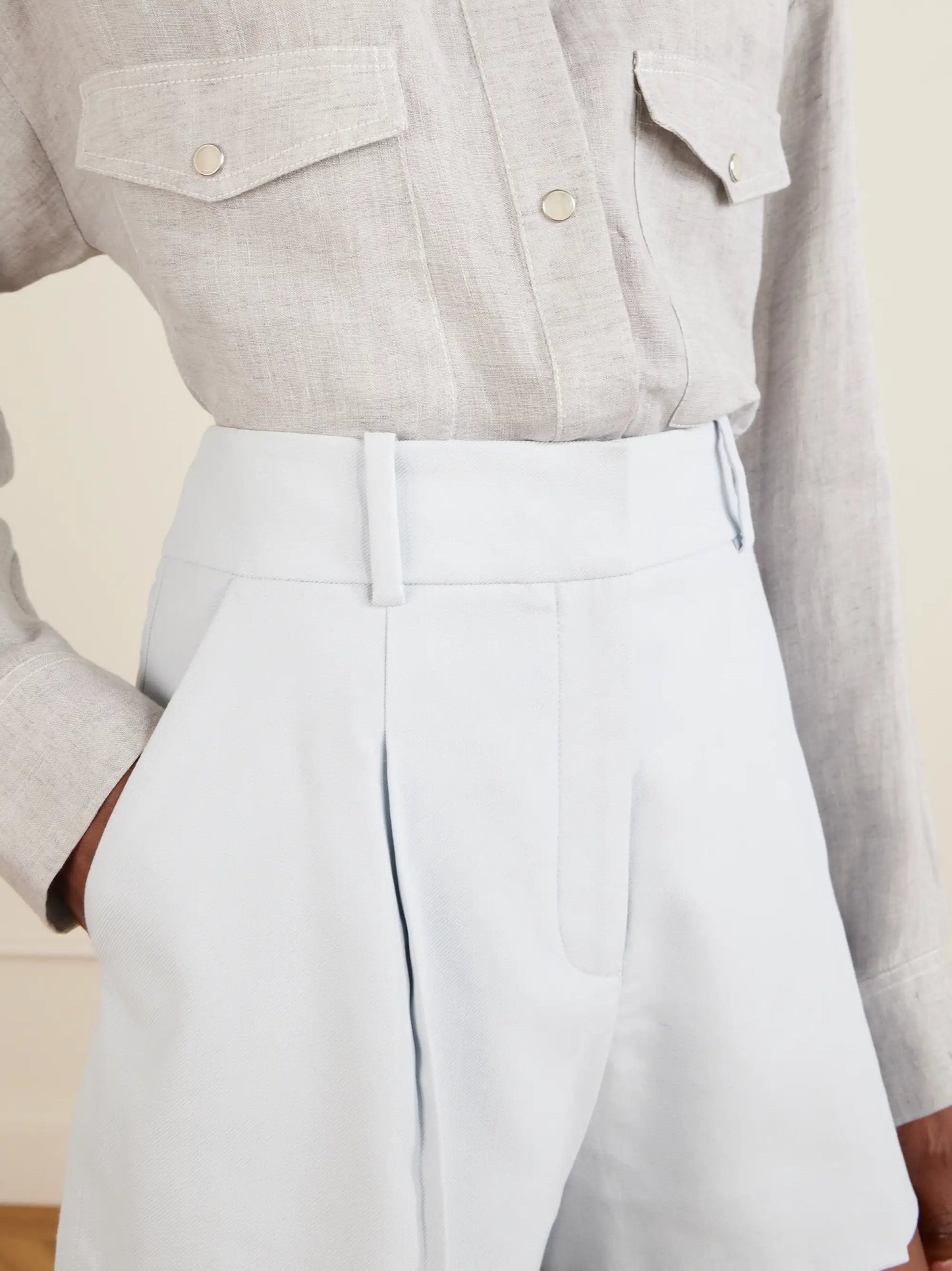 Craig Pleated Cotton-blend Twill Shorts