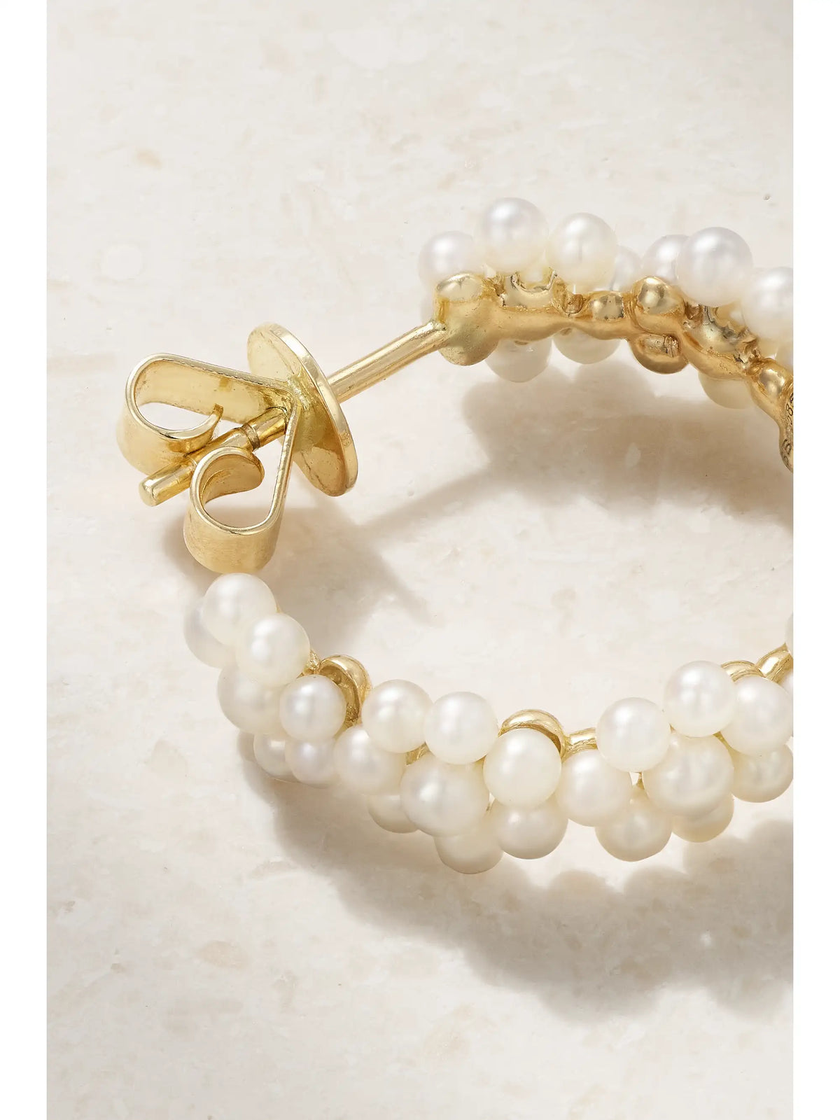 Boucle Parc 14-karat Recycled Gold Pearl Single Hoop Earring