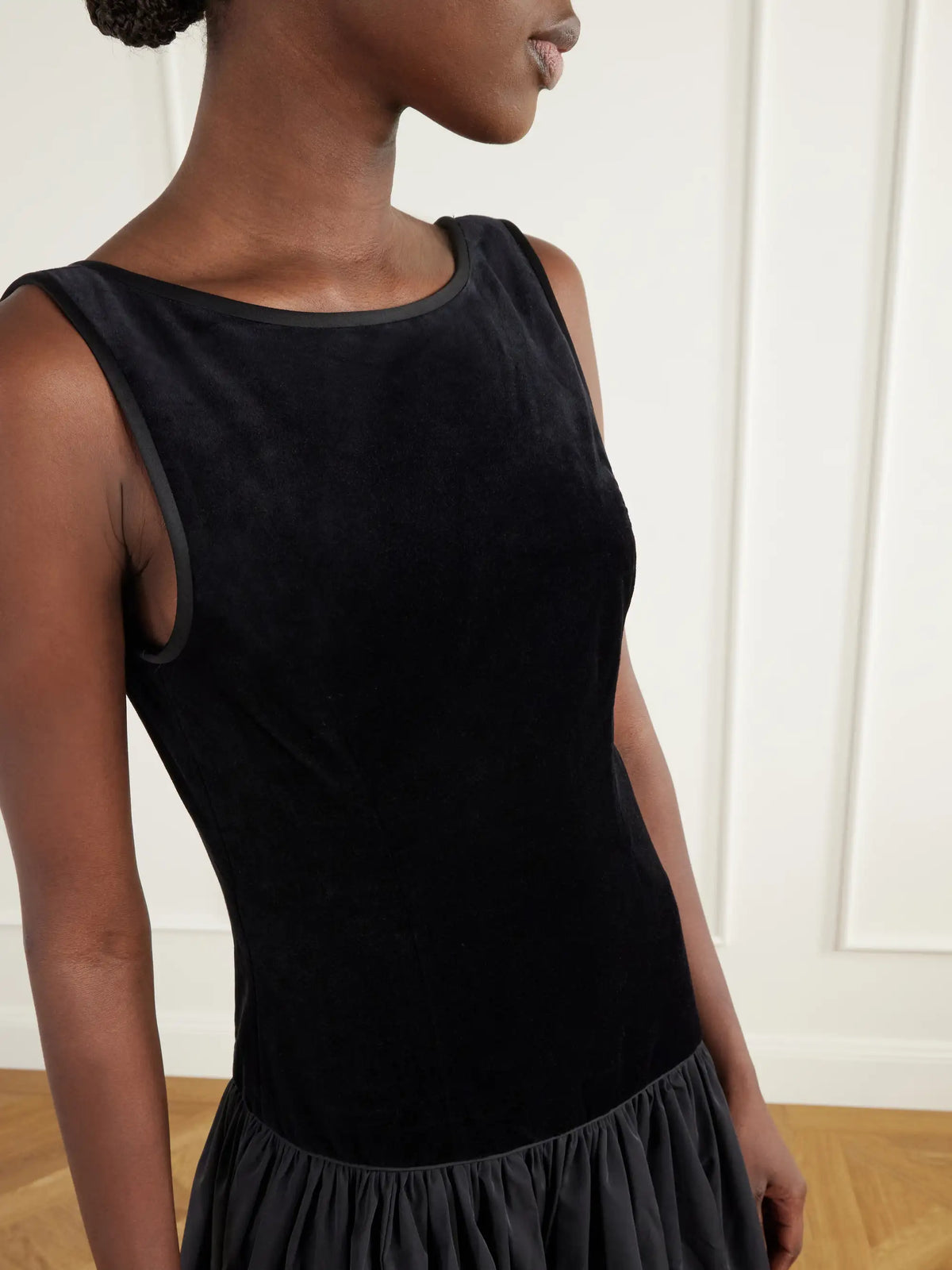 Posse Dean Asymmetric Tiered Cotton-velvet Midi Dress