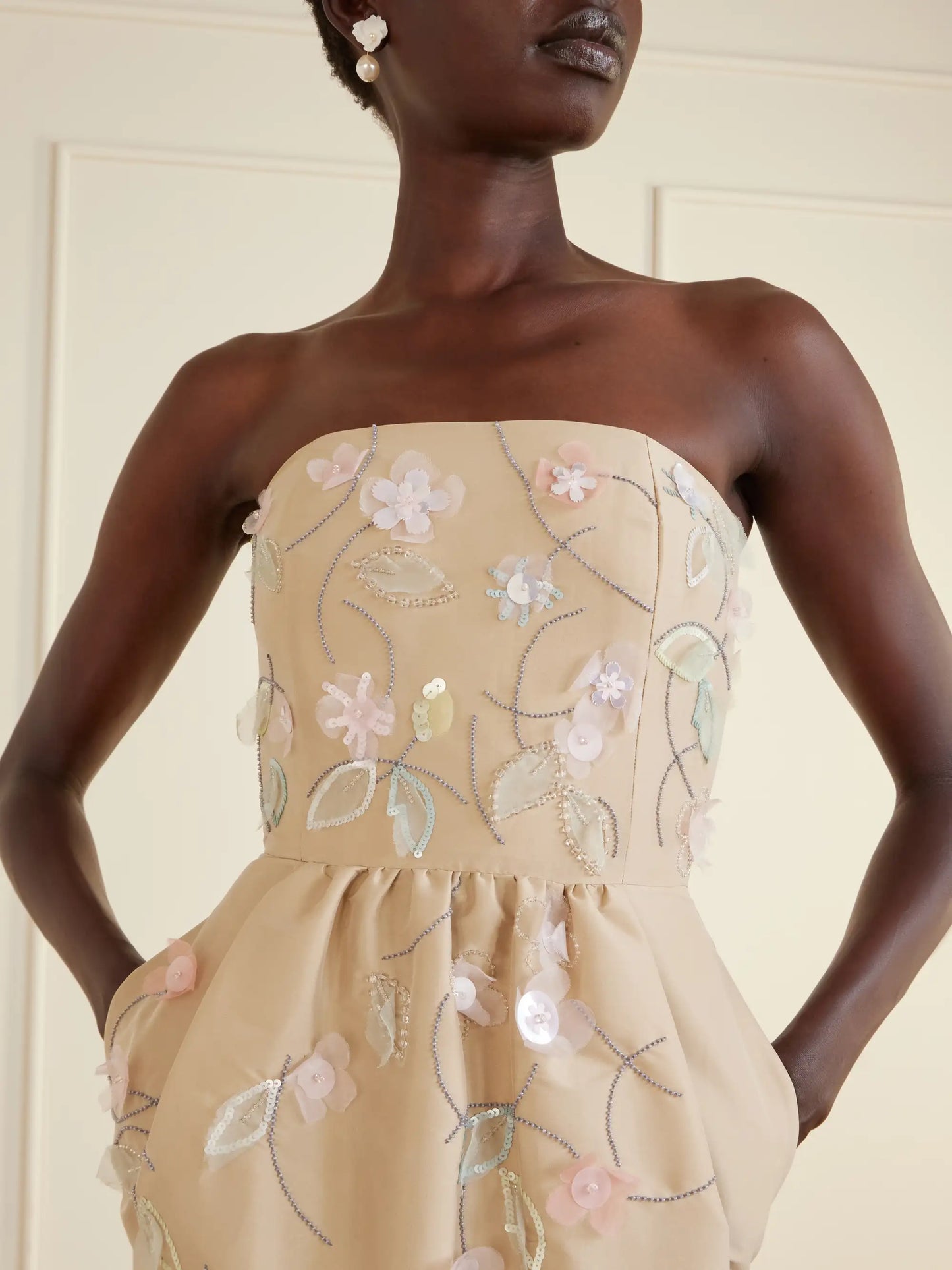 Lena Embellished Taffeta Gown