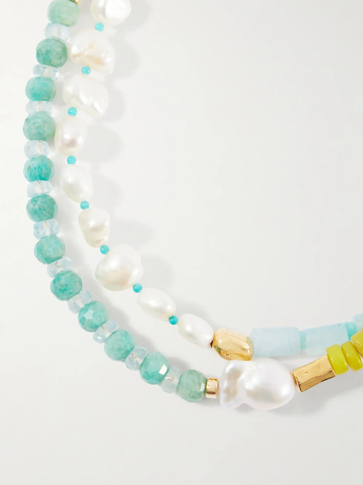 Cabana Gold-plated Multi-stone, Glass And Pearl Beaded Necklace