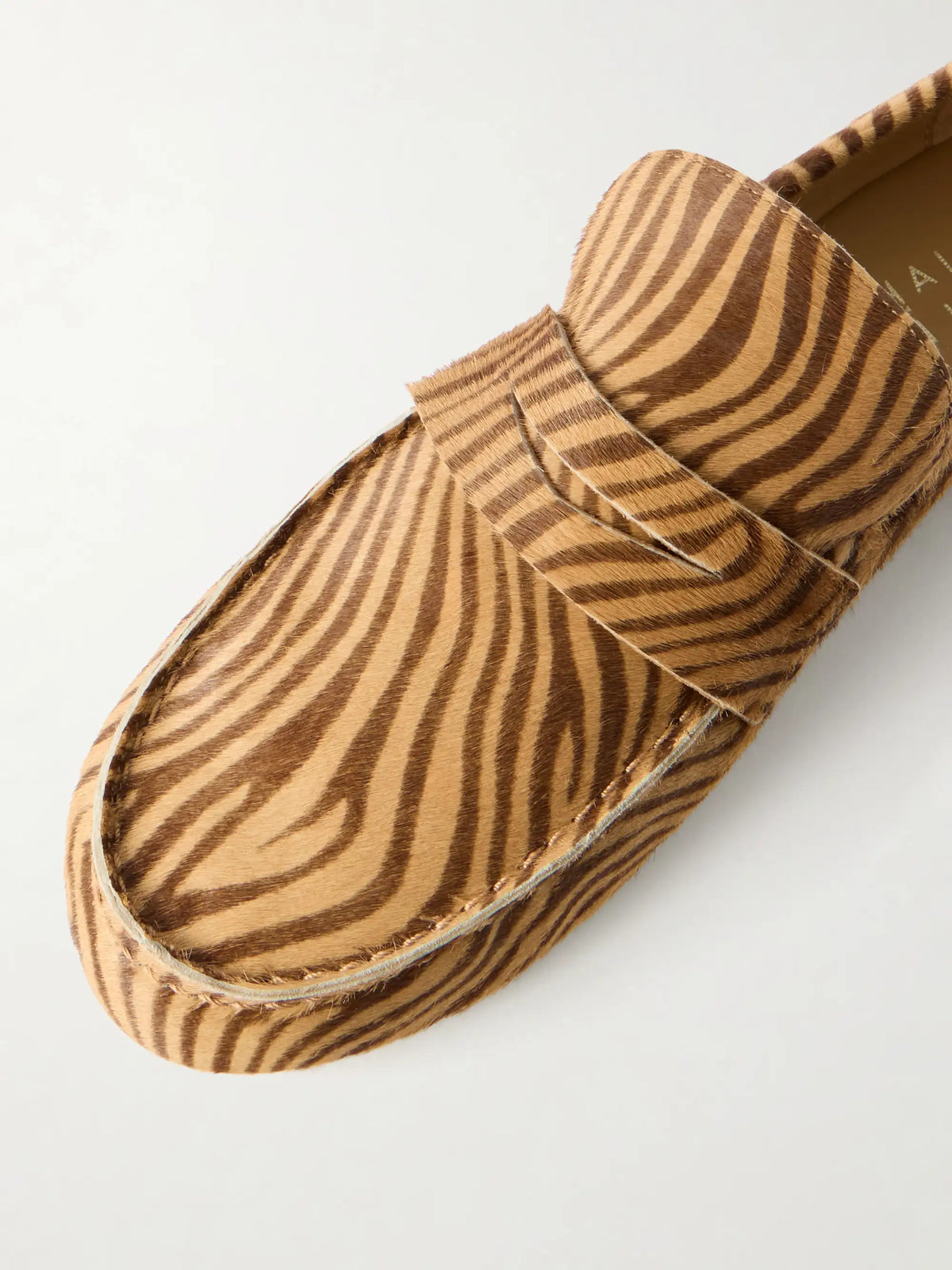Zebra-print Calf Hair Penny Loafers