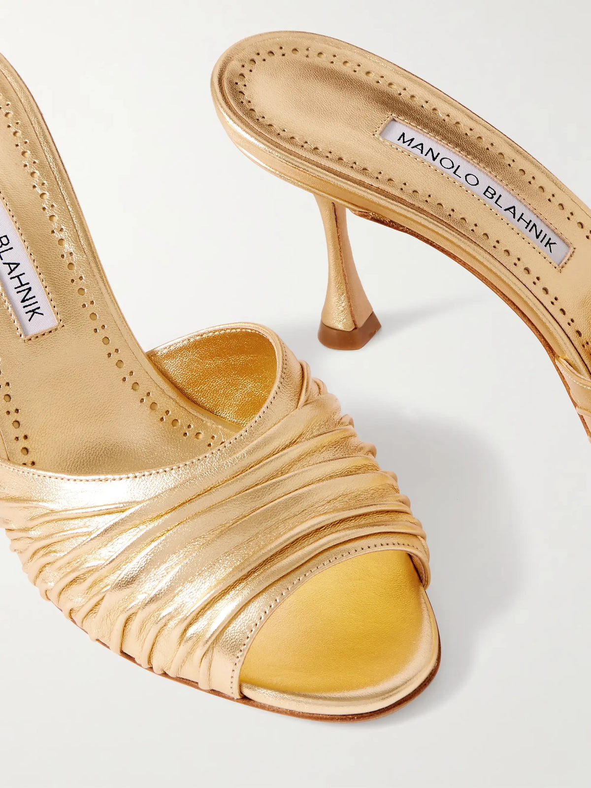 Pirua 70 Metallic Leather Mules
