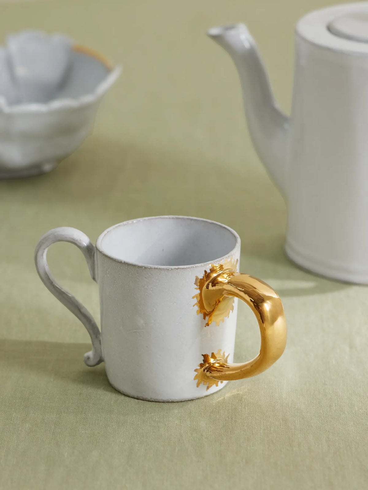+ Sacai Gold-plated Ceramic Coffee Cup