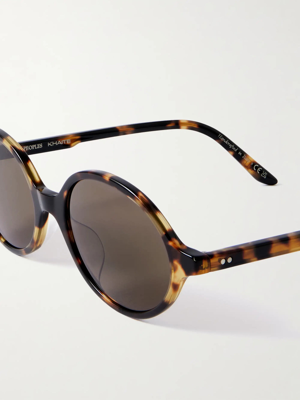 + Khaite 1989c Round-frame Tortoiseshell Acetate Sunglasses