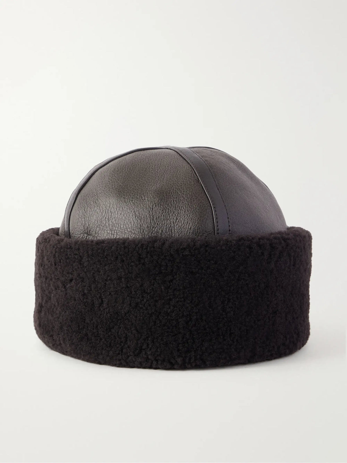 Nour Hammour Dallen Shearling-trimmed Leather Beanie