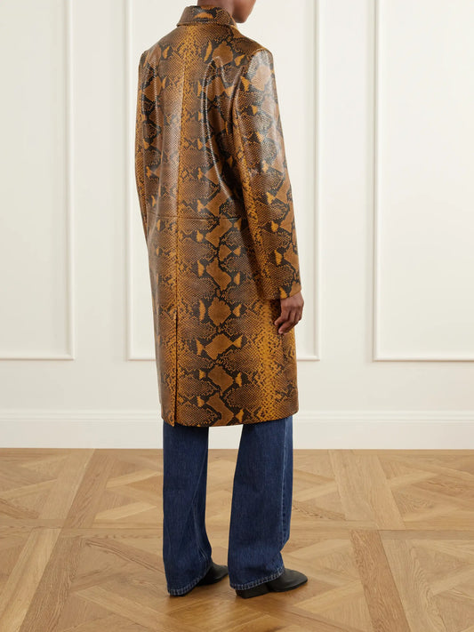 Proenza Schouler Leticia Snake-effect Leather Coat