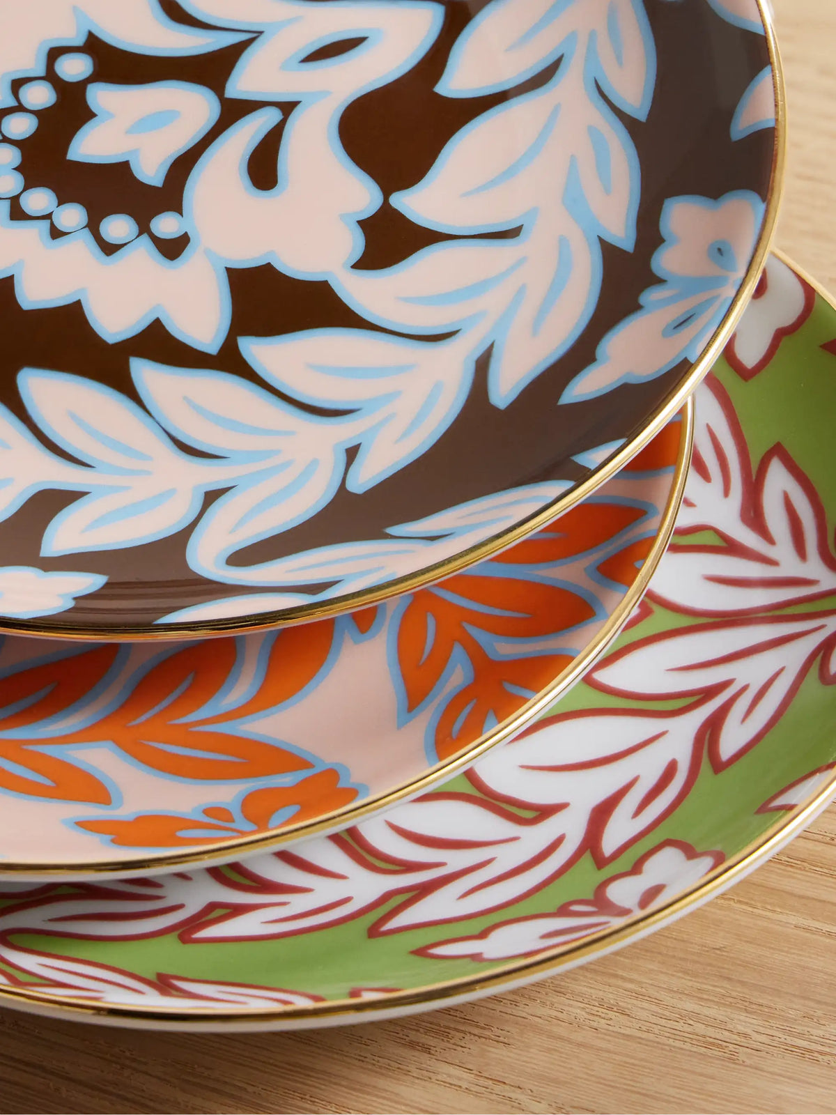 Set Of Eight Gold-plated Painted Porcelain Charger Plates