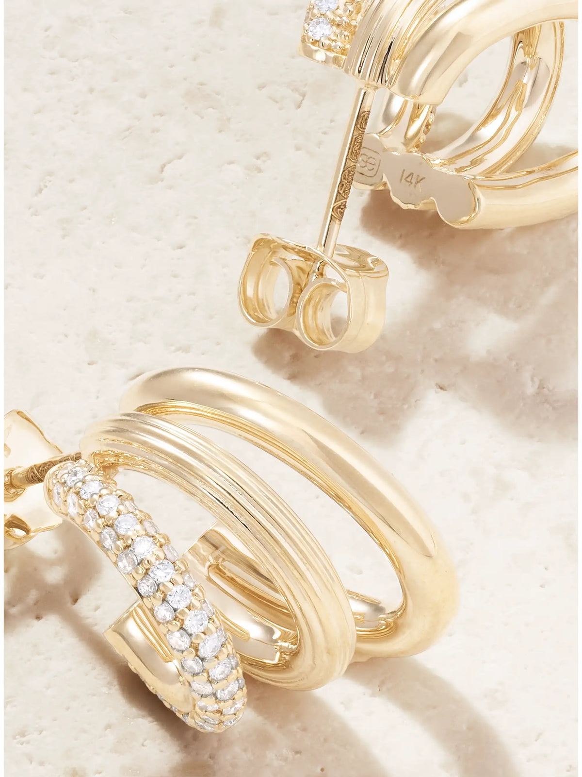 14-karat Gold Diamond Hoop Earrings