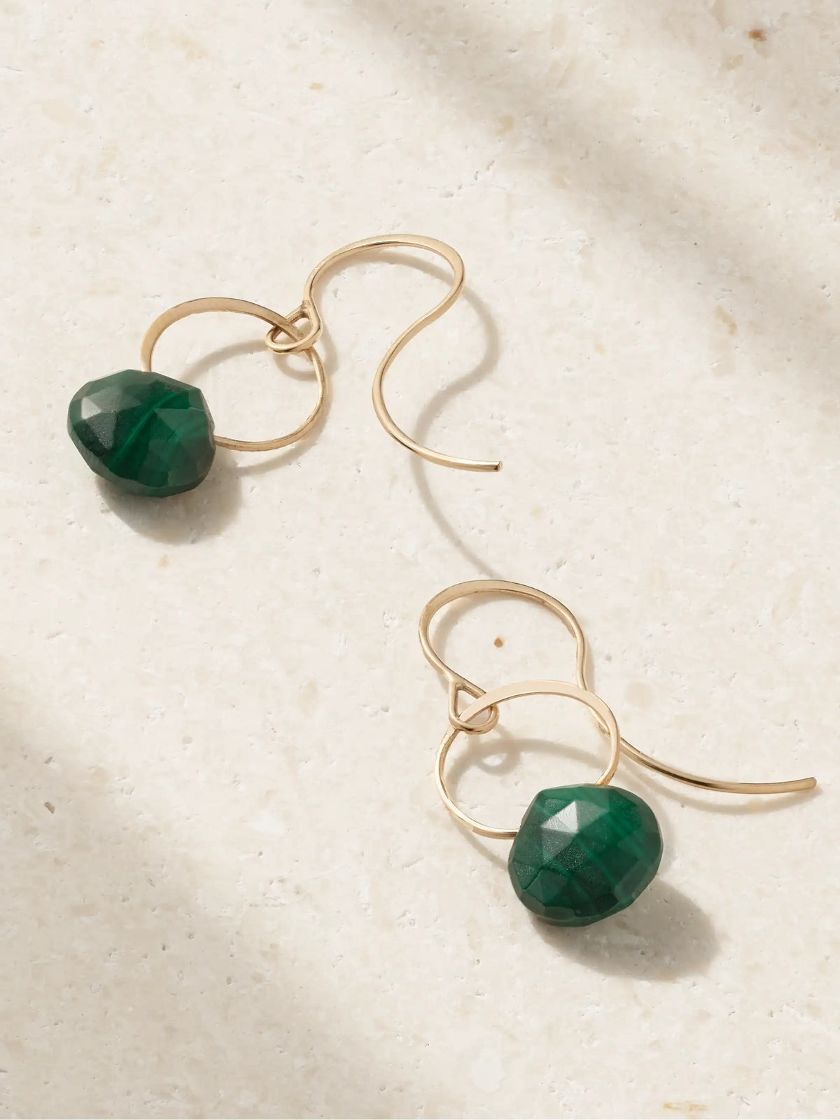 14-karat Recycled Gold Malachite Earrings