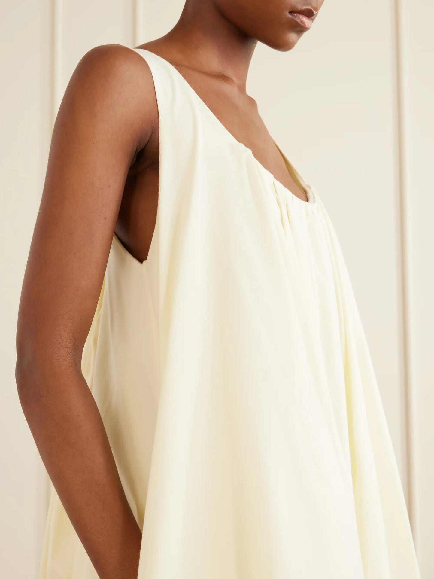 The Lennox Pleated Stretch-cotton Poplin Midi Dress