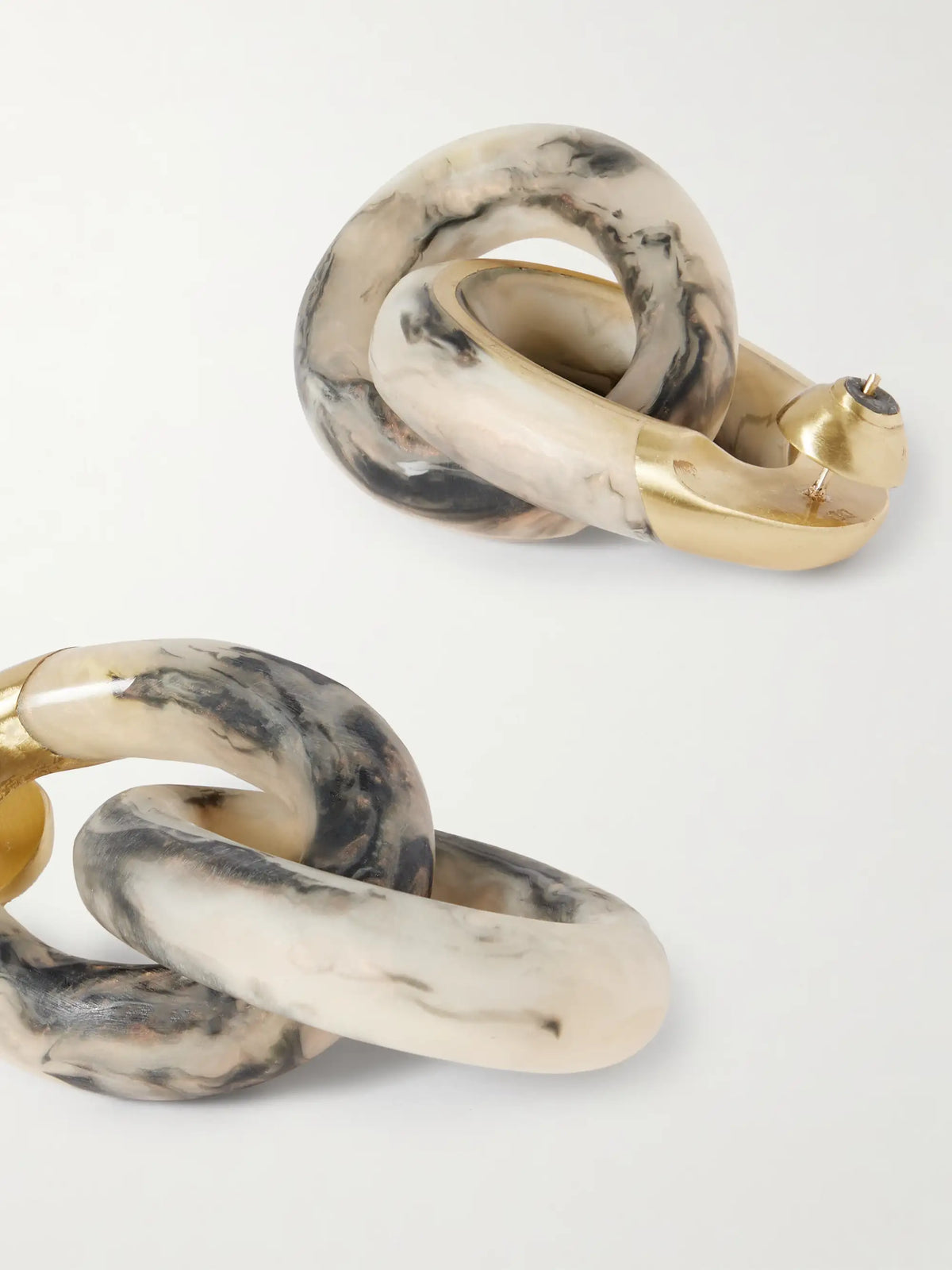 Rock Large Gold-tone Resin Earrings