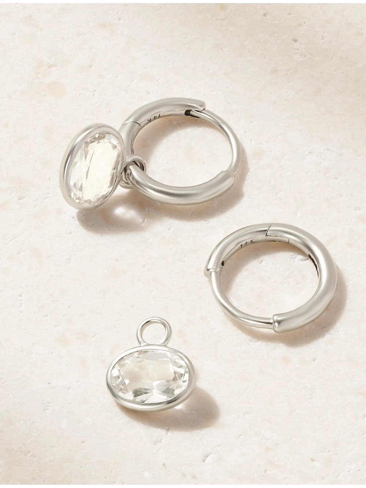 By Pariah Orbit 14-karat Recycled White Gold Topaz Earrings