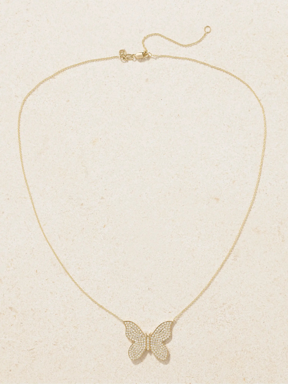 Large Butterfly 14-karat Gold Diamond Necklace