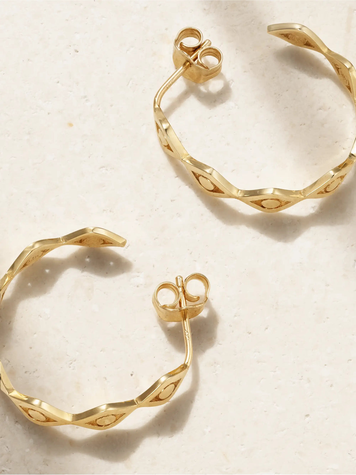 Medium Evil Eye 14-karat Gold Hoop Earrings