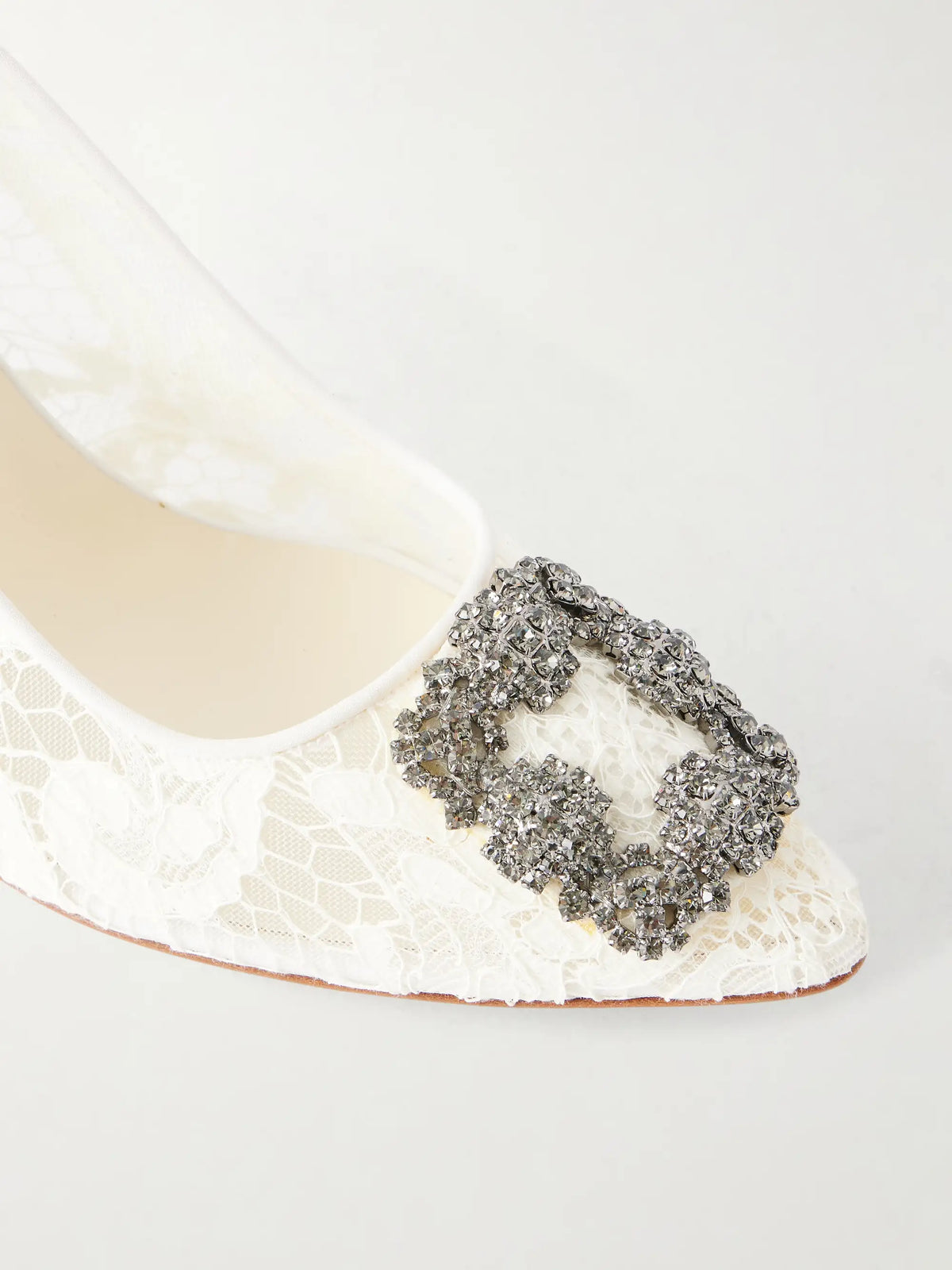 Hangisi 90 Crystal-embellished Corded Lace Pumps